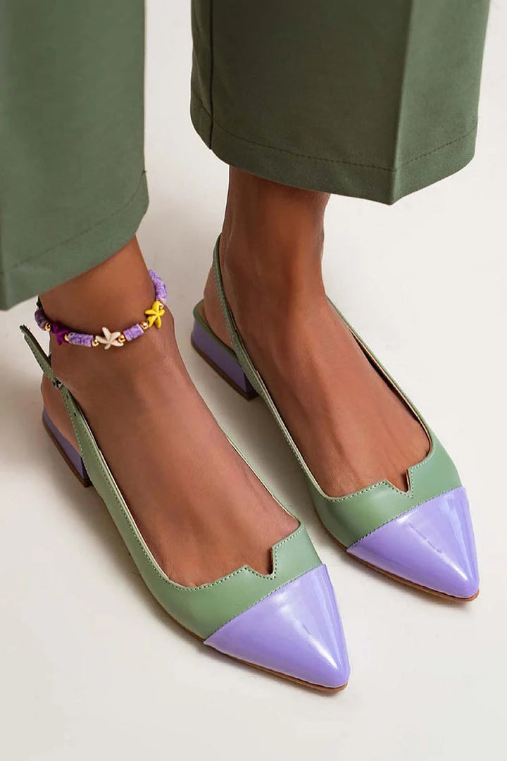 CATERINA | Ballerines élégantes avec bout contrasté et détails bicolores pour un look sophistiqué