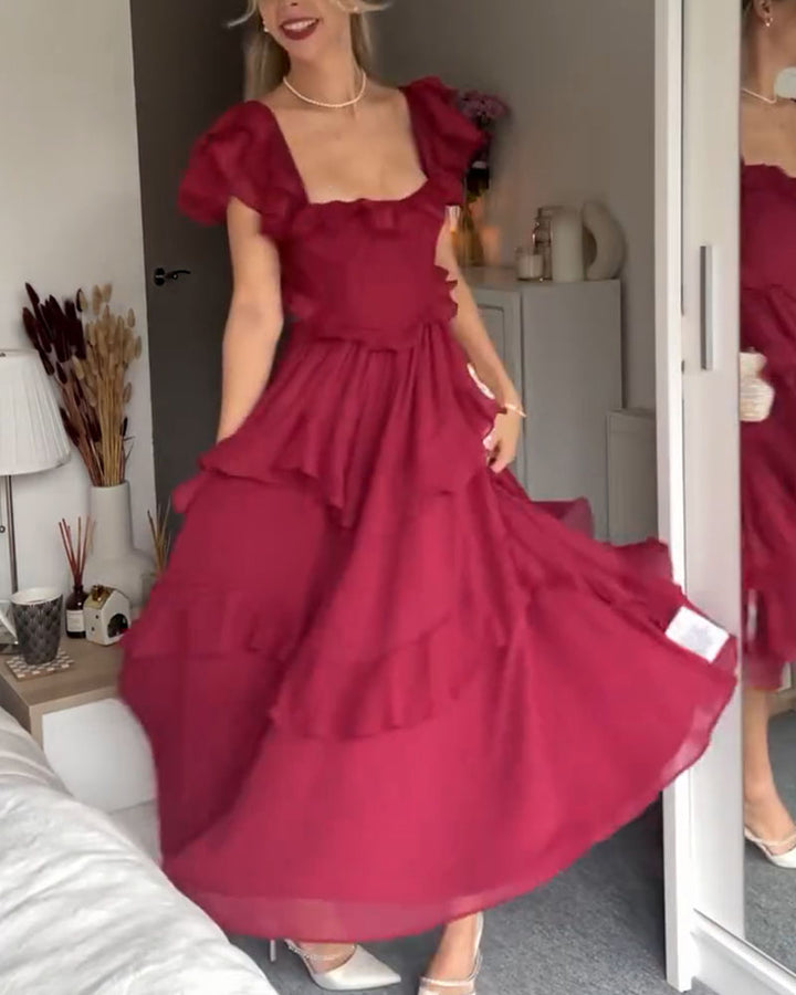 Quinlan | Robe Élégante Taille Haute avec Dentelle