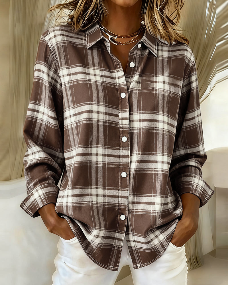 Lysandre | Chemise à Motif Carreaux et Col Notched