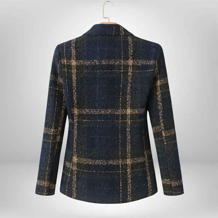 Isaline | Manteau en Laine à Carreaux Classique