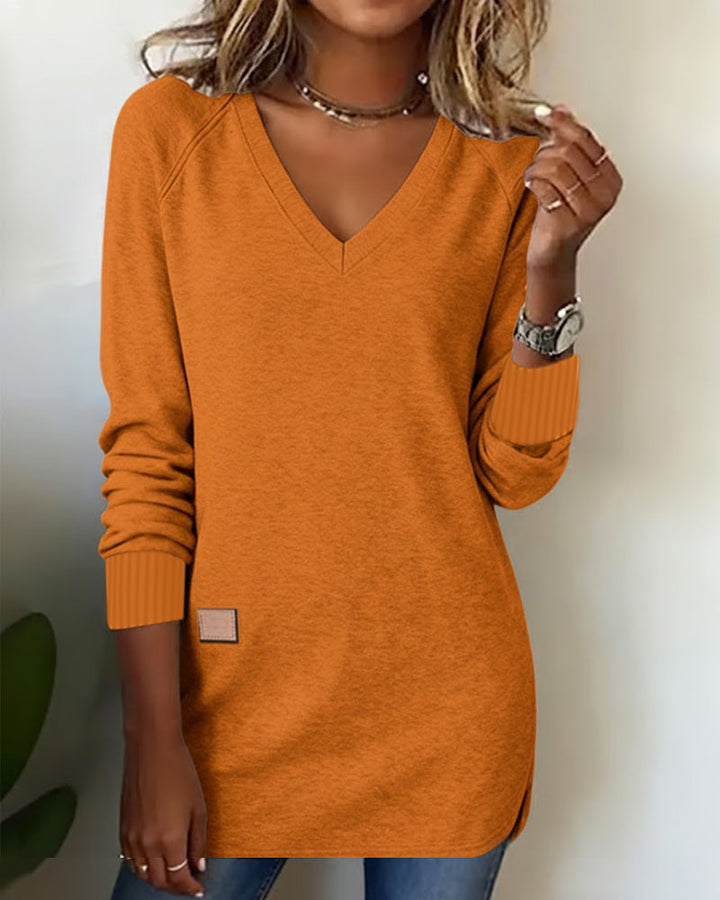 Gaïa | Sweat-shirt à col en V à la mode