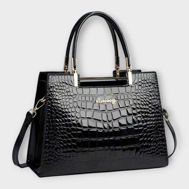 Aurora - Sac à main en cuir de crocodile brillant