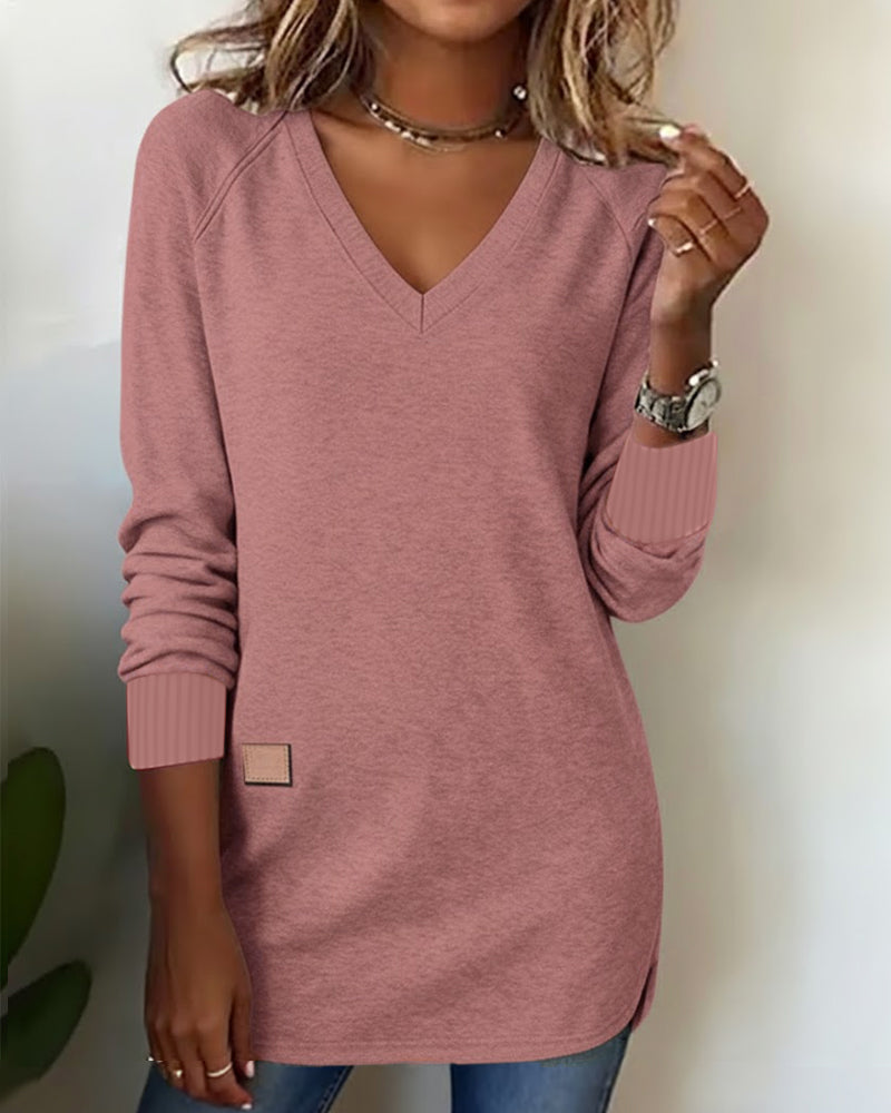Gaïa | Sweat-shirt à col en V à la mode