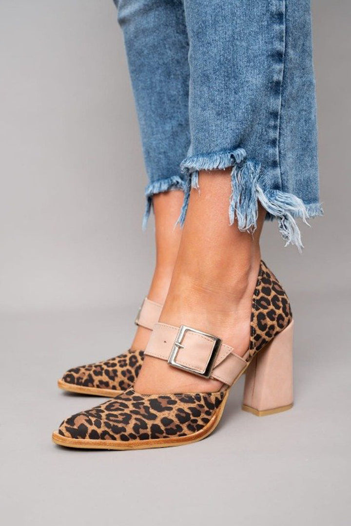Bianca | Sandales en cuir léopard
