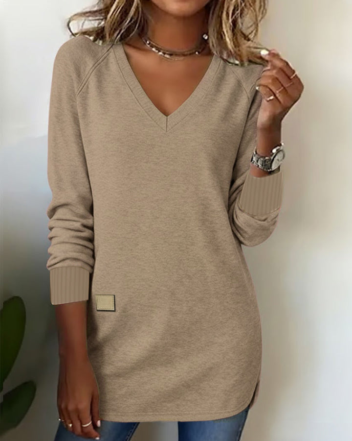 Gaïa | Sweat-shirt à col en V à la mode