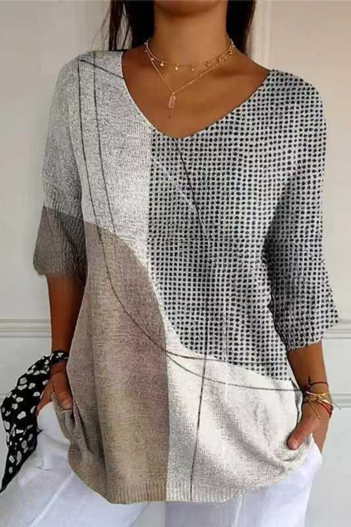 Bérangère™ | Blouse fluide élégante à imprimé raffiné