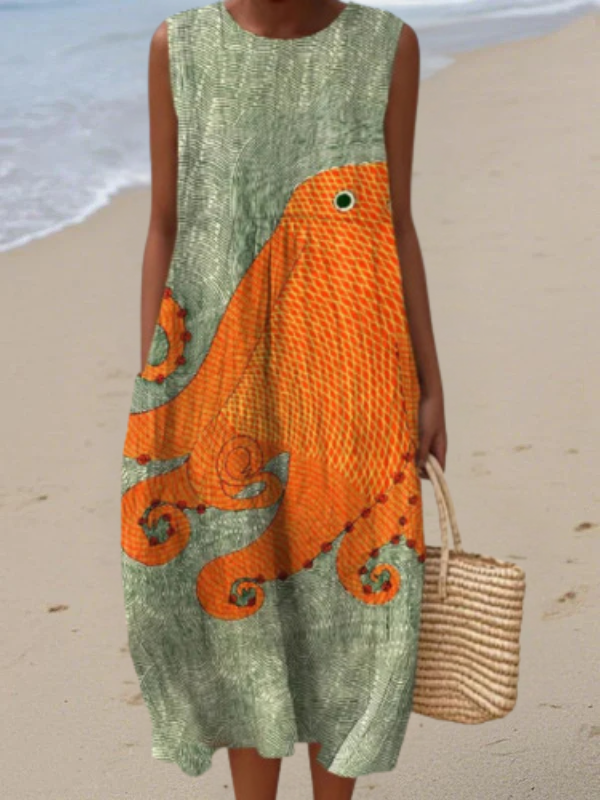 Tess | Robe Midi Oceanique