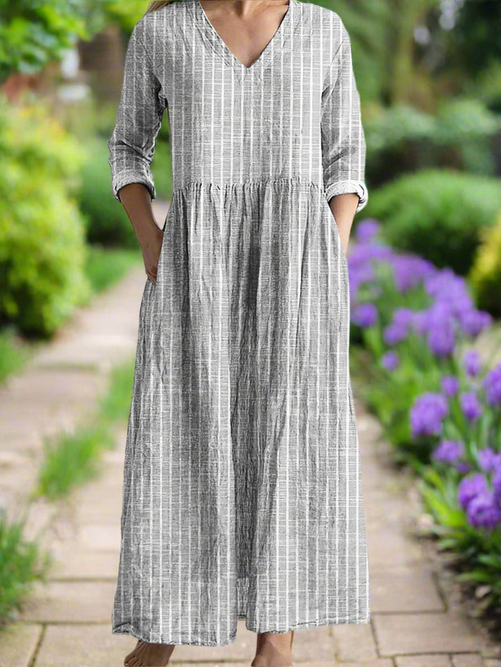 Dabria | Robe Rayée Classique Décontractée