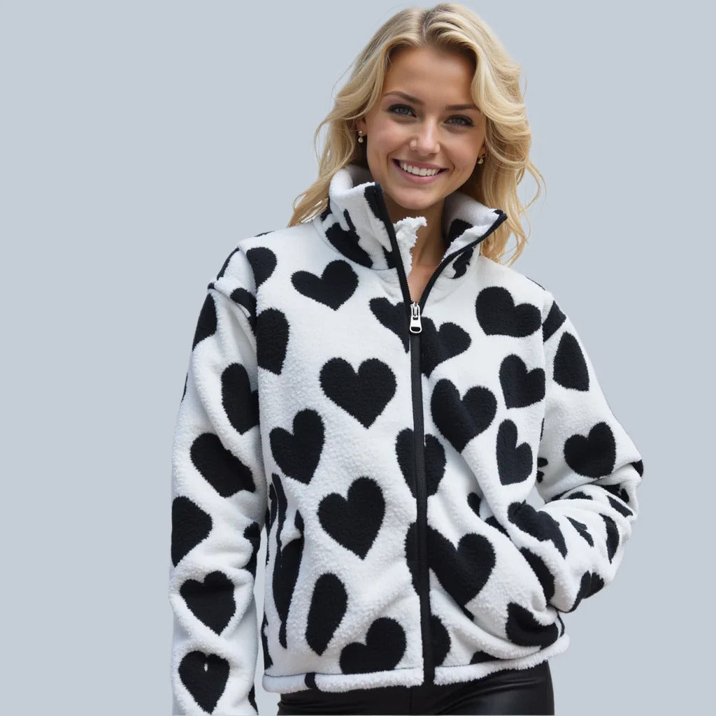 Catherine | Veste réversible à cœurs