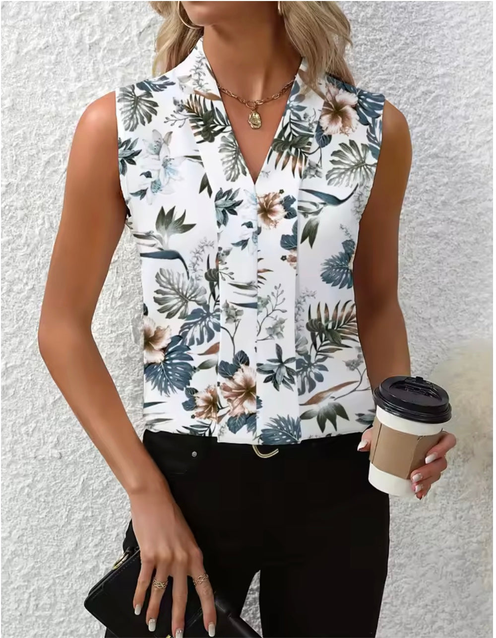 Nicole | Blouse Décontractée à Col en V