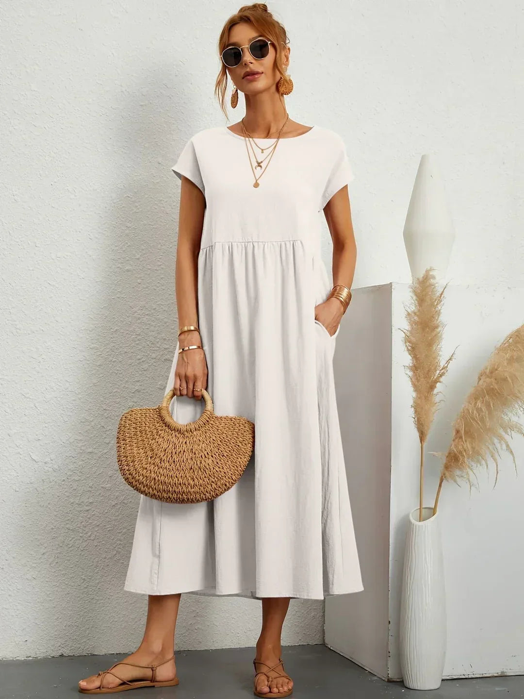 Gabrielle™ | Robe midi fluide élégance intemporelle