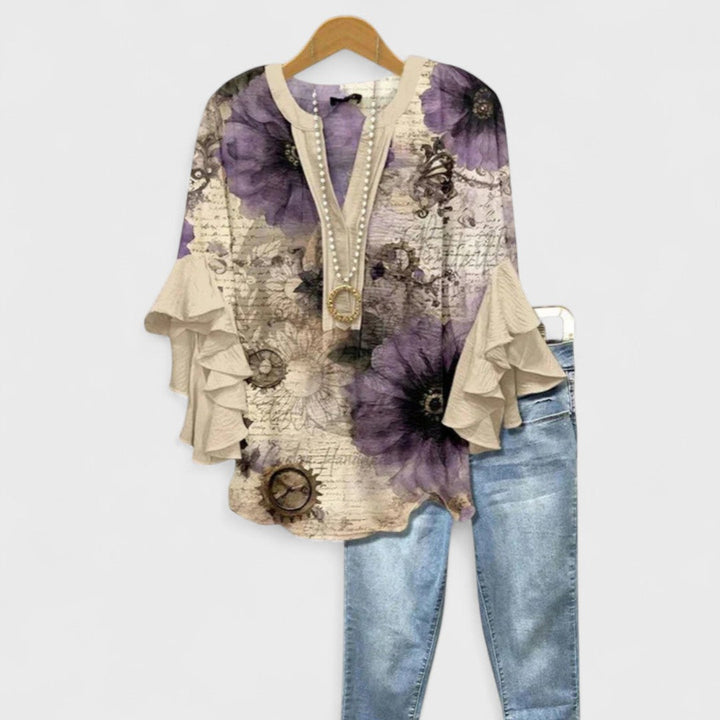 Lucy | Blouse Imprimée pour Femmes avec Manches Volantes