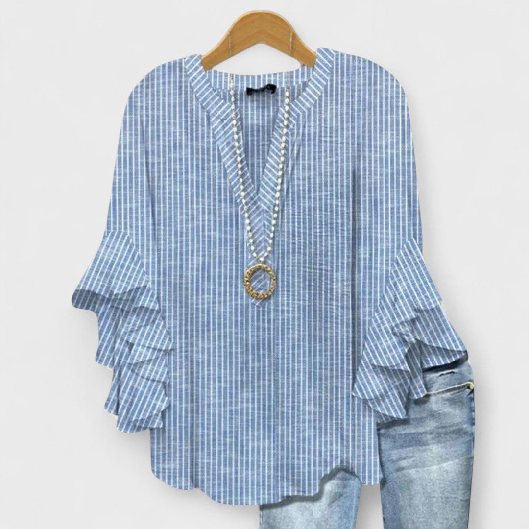 Lucy | Blouse Imprimée pour Femmes avec Manches Volantes