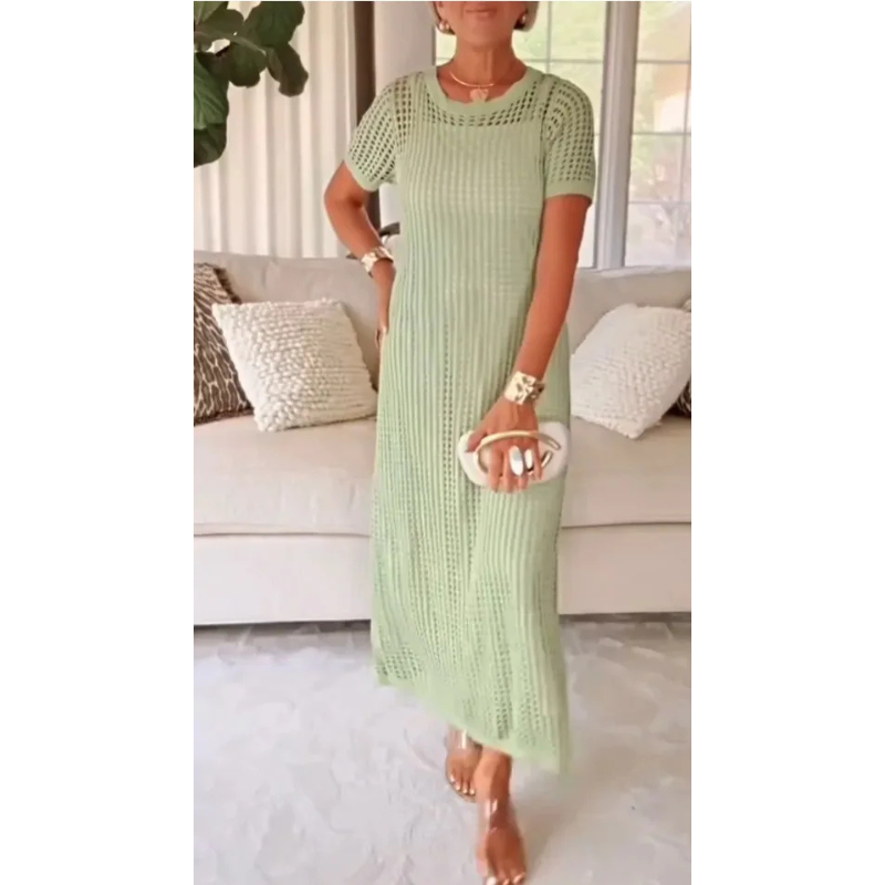Bethany | Robe Maxi Longue Découpée avec Robe Intérieure Offerte
