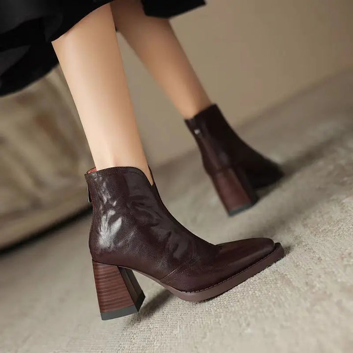 Bottines en cuir peluche Aphixta