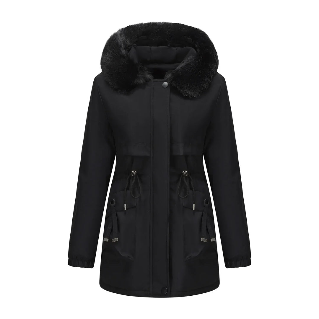 Grâce | Parka d'hiver élégante avec bord en fourrure