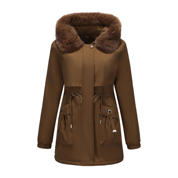 Grâce | Parka d'hiver élégante avec bord en fourrure