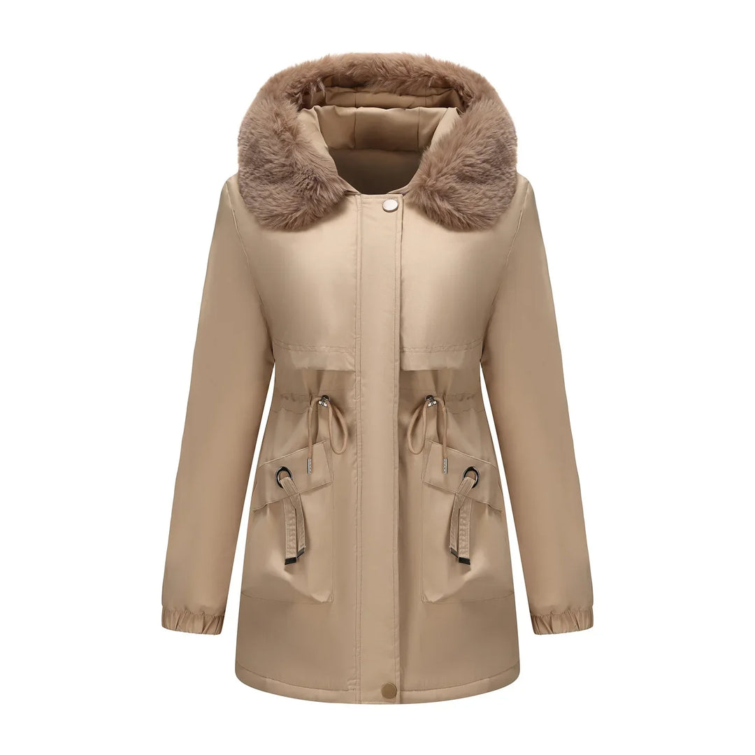 Grâce | Parka d'hiver élégante avec bord en fourrure