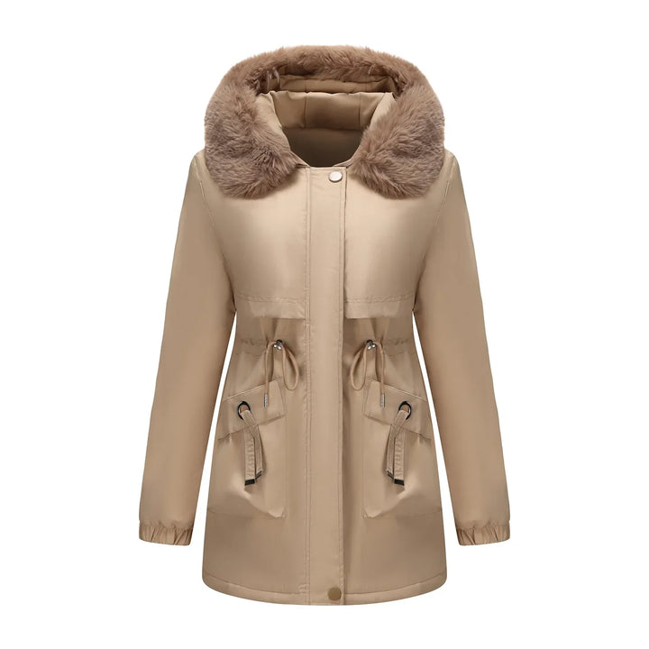 Grâce | Parka d'hiver élégante avec bord en fourrure