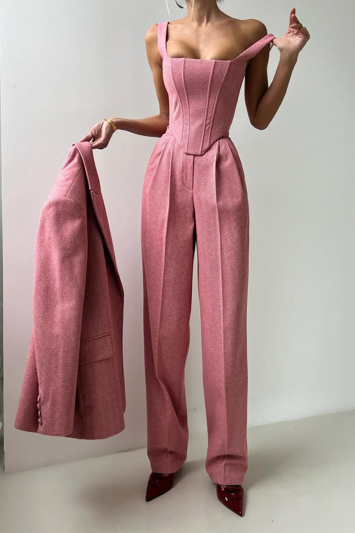 Hannah | Ensemble de trois pièces avec blazer croisé