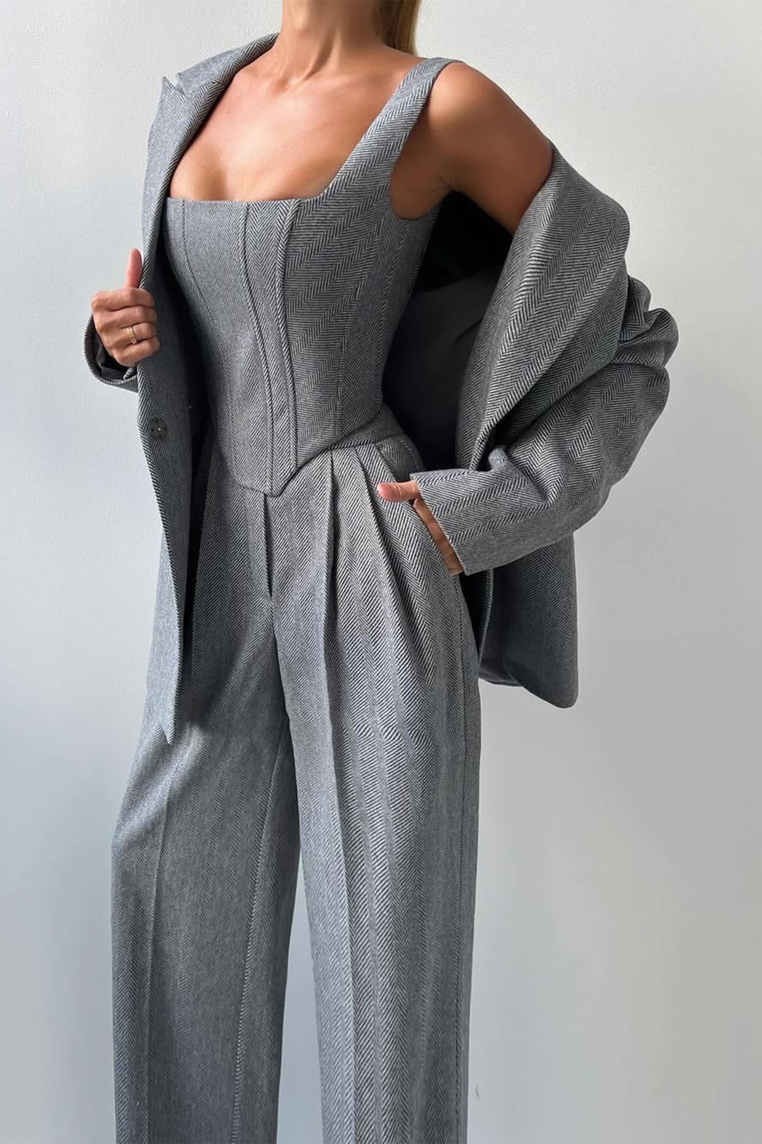 Hannah | Ensemble de trois pièces avec blazer croisé