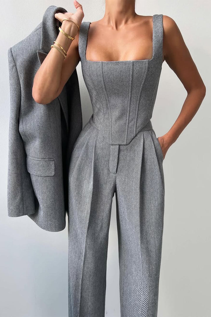 Hannah | Ensemble de trois pièces avec blazer croisé