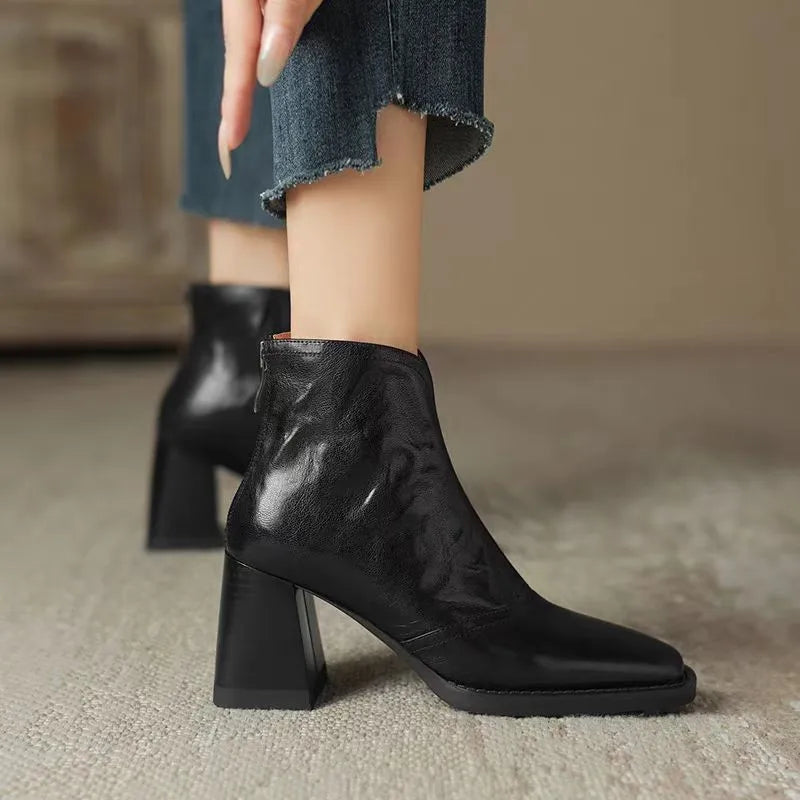 Bottines en cuir peluche Aphixta