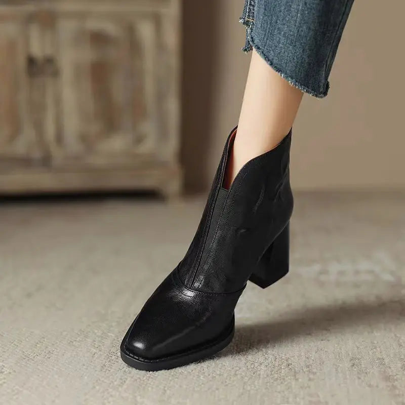 Bottines en cuir peluche Aphixta