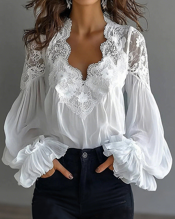 Ilvara - Blouse en Dentelle Élégante pour Femmes