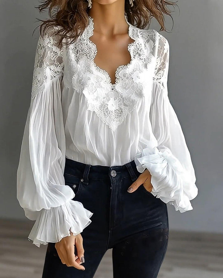 Ilvara - Blouse en Dentelle Élégante pour Femmes